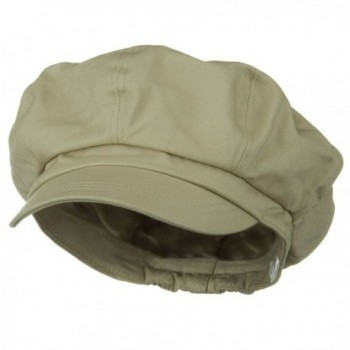 Big Size Cotton Newsboy Hat - Khaki (For Big Head) - CU1172V52HN