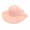 Bowknot Wide Brim Floppy Hat - Peach - CE12NSATE12