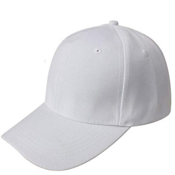 Kemilove Baseball Cap Blank Hat Solid Color Adjustable Hat - White - CF12IFS06S1