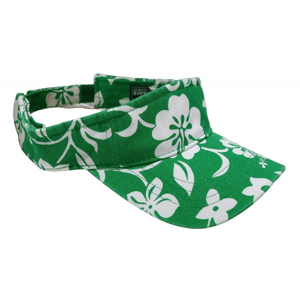 Magic Headwear Washed Hawaiian Floral Pattern Cotton Visor - 1 Kelly Green - CJ17Y0LY72W