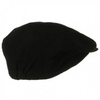 Black Washed Canvas Cabbie Cap