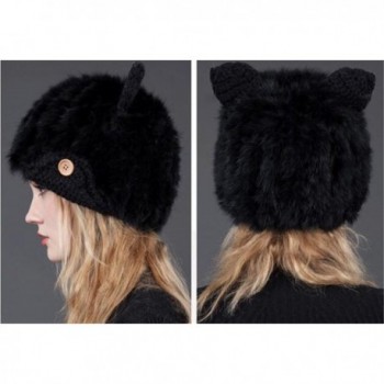 Roffatide Fluffy Imitation Knitted Windproof in Women's Skullies & Beanies