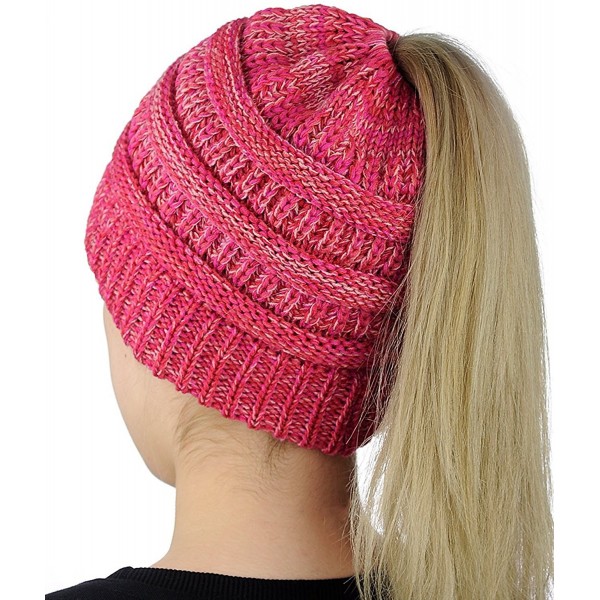 Muryobao Cable Knit Slouchy Beanie Unisex Slouchy Winter Hats Knitted Beanie Caps - Pink - C8188DZZH5O