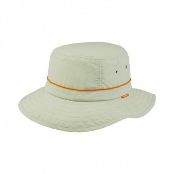 Juniper Taslon UV Bucket Cap with Orange Piping - Khaki with Red Piping - C411LV4GO97