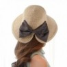 Aerusi Womens Light Weight Bow Bucket Straw Sun Hat - Beige - CC183KLT5HS