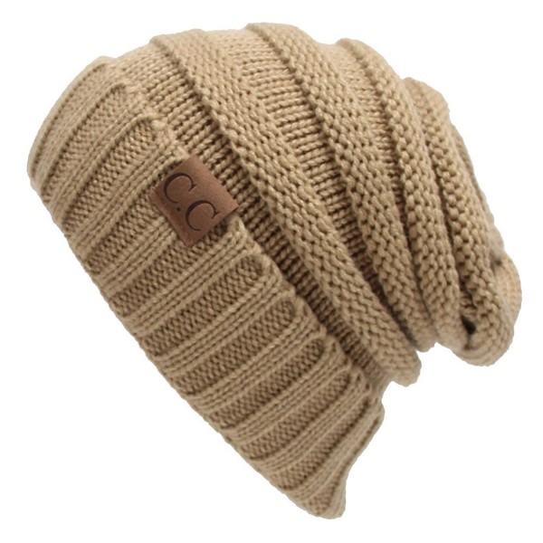 AIJIAO Winter Hats Women Cap Crochet Knit Thermal Slouchy Beanie Hat - Khaki - C312N3ZCSRF