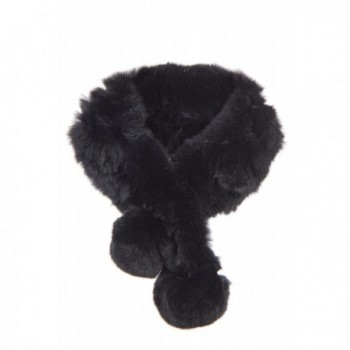 Alpina Rex Rabbit Fur Convertible Headband and Scarf - Black - CY111K473J3