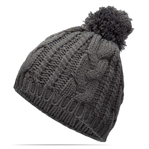 Nine City Unisex Knitted Beanie With Pom and Fleece Lining Skull Cap (Khaki) - CV12MYHV52F