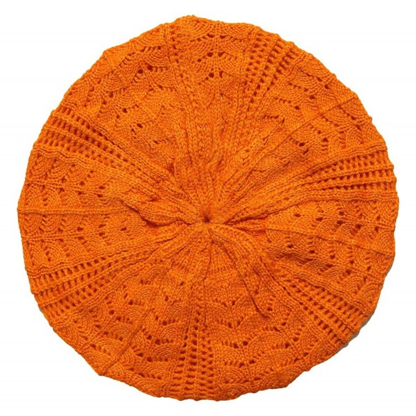 Hip Slouchy Lightweight Knitted Beanie - Orange - CG11JDQ3O5R