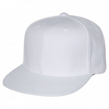 Solid Color Retro Flat Bill Snapback Baseball Cap (One Size- White) - CX120QRE92X
