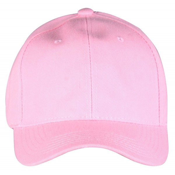 PZLE Solid Color Baseball Cap Adjustable Fashionable Baseball Hats for Women - Solid Pink - CR12NSXKGPX