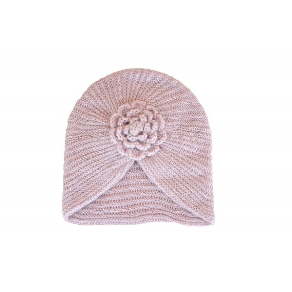 Lawliet Baroque Style Ladies Winter Chunky Knit Floral Turban Beanie Ski Chemo Hat A232 - Pink - CG11O4QKG4N
