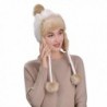 Highpot Warm Women Knit Peruvian Beanie Wool Hat Winter Ski Cap with Ear Flaps - White - CG187Q6AOU7