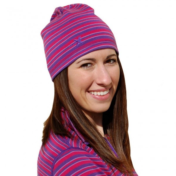 WoolX Merino Wool Hat - Orchid Stripe - CQ11MQQAW0Z