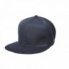 Unisex Adult Men Women Flat Bill Hat Plain Adjustable Snap Back 6 Panel Baseball Cap DF-3050 - Navy - CP1855A4RCE