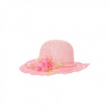 WonderfulDress Tea Party Hat with Flower - Pink - CT11K58Q70V