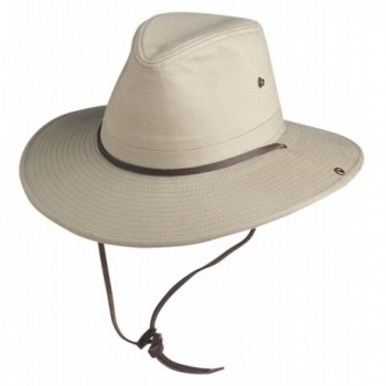 Conner Hats Men's Sahara Aussie Cotton Slouch Hat - Khaki - C511DTVD7GX