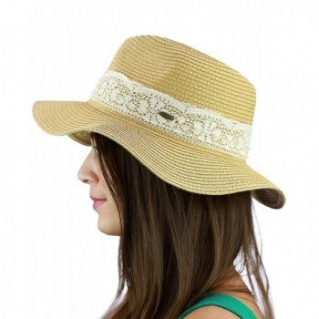 C C Womens Paper Panama Natural in Women's Fedoras