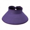 ACVIP Womens Ladies Straw Hat Wide Brim Roll-up Sun Visor Purple - CV11KVFMNFL
