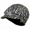 Zebra Sequin Newsboy Cap - Black White W12S51B - C8110A3TSAZ