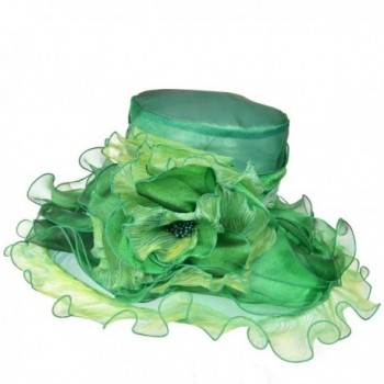 Kentucky Flounce Cocktail Bridal Ruffle Green in Women's Sun Hats