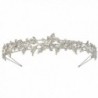 EVER FAITH Silver-Tone Austrian Crystal Elegant Bridesmaid Flower Hair Band Clear - CR11JOLD109