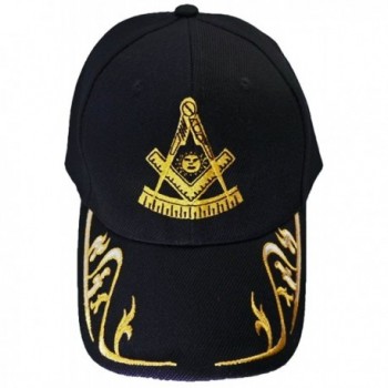 Past Master Mason Baseball Cap Freemason Hat Mens One Size Black - CV120RQ27ZT