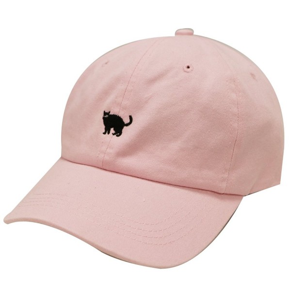 City Hunter C104 Small Black Cat Cotton Baseball Cap 9 Colors - Pink - CK12JDB11D3