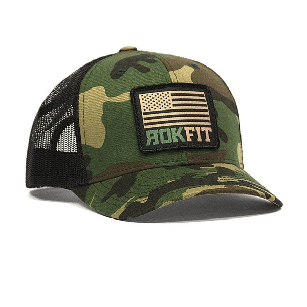 RokFit American Flag Camo Snapback Hat - CC12G73SN6D