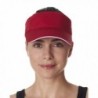 UltraClub Classic Cut Brushed Cotton Twill Sandwich Visor - Red/ WHITE - CU12FL4Z32V