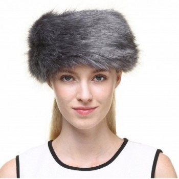 Vogueearth Women's Faux Fur Winter Earwarmer Earmuff Ski Hat Headband - Dark Gray - CA12MOCSGYF