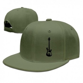 Custom Unisex Adjustable Cool Bass Guitar Snapback Flat Baseball Cap One Size - ForestGreen - CE12MYG2YOX