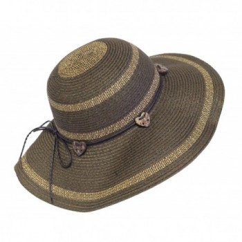 Widel Brim Straw Summer Floppy Brown