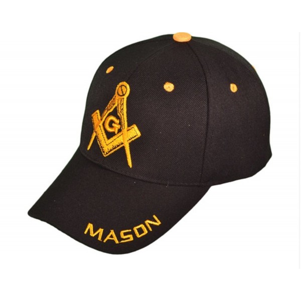 SNAPKING Black and Gold Mason Hat Masonic Lodge Ball Baseball Cap by Snapking - C3186ORHUUR