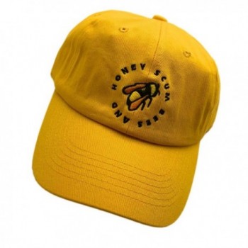 Golf Wang Baseball Cap Bee Embroidered Dad hats Adjustable Snapback Cotton Hat Unisex - Yellow - CV187G8EY7D