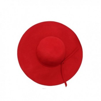 Red Wide Brimmed Wool Floppy