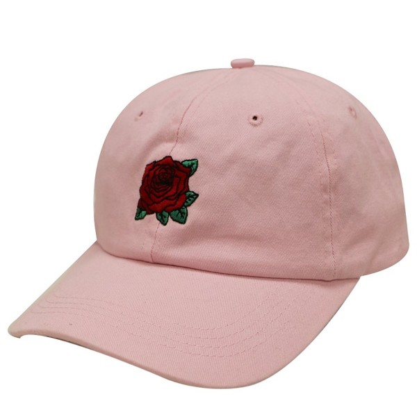 City Hunter C104 Rose Embroidery Cotton Baseball Cap 8 Colors - Pink - CU12IEW4QNJ