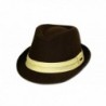 Sakkas Very Nice Unisex Fedora Hat - Brown/Tan - CP11BAQFUYP