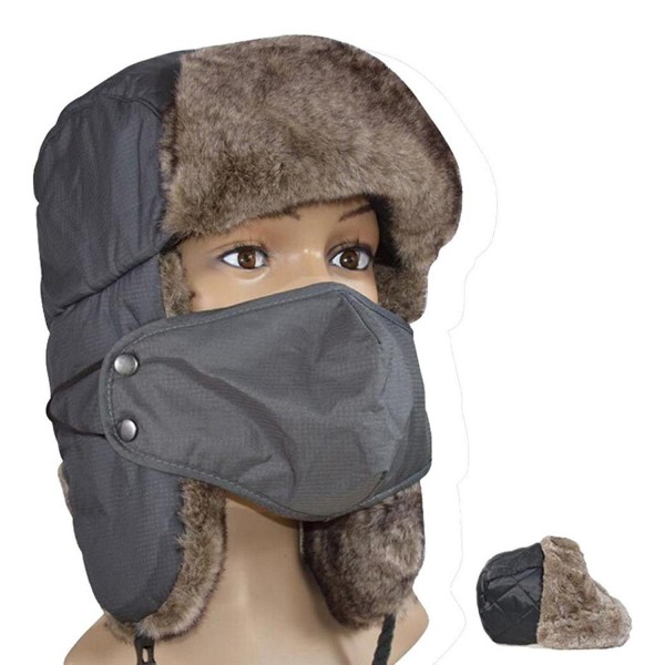 Tuscom Unisex Warm Soft Waterproof Winter Thicken Hat Wind Mask Cold-proof Hat Cap - Gray - C212NFHZU3I