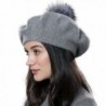 ENJOYFUR Winter Beret PomPom Bobble