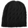Zodaca Warm Chunky Soft Stretch Cable Women Knit Slouchy Beanie Skully Crochet Hat - Black - C912BGVBZZ7