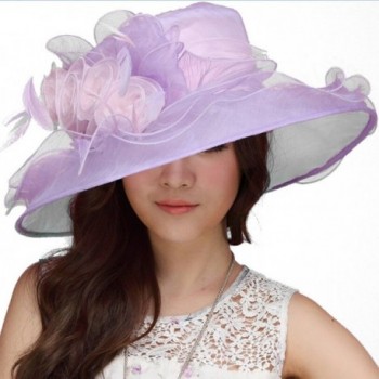 June's Young Women Hat Kentucky Derby Cute Floppy Ruffle - C411U8JQT8R