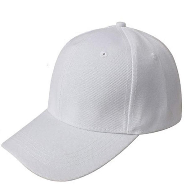 Voberry Men Womens Adjustable Twill Cotton Super Cool Summer Outdoor Canvas Baseball Cap - White - CM12DZJHKYX