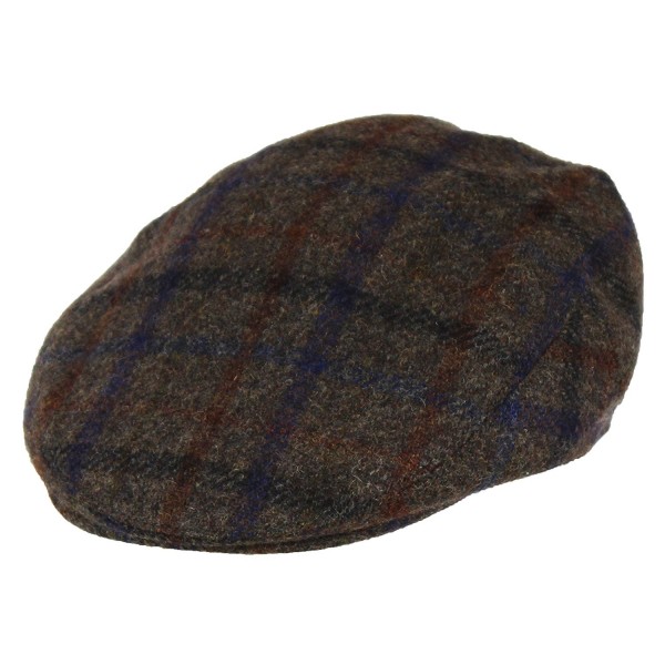 100% Wool Men's Grey Plaid Winter Irish Ivy Cabbie Hat - Lightweight ...