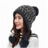 Bhwin Women Winter Soft Knitted Beanie Hat Ski Ear Flaps Caps For Girls Warm Hats - Black - CX189T42DN5