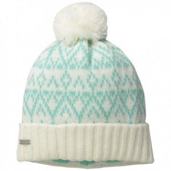 Coal Women's The Olive Geometric Pattern Beanie With Pom and Ribbed Cuff - Mint - C411VJ06R1X