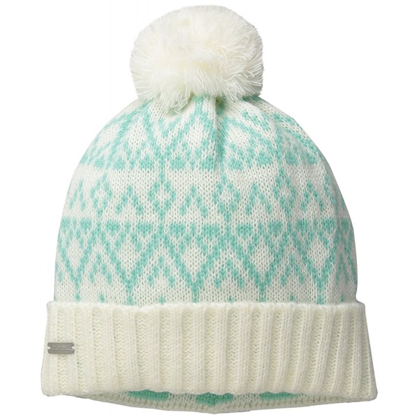 Coal Women's The Olive Geometric Pattern Beanie With Pom and Ribbed Cuff - Mint - C411VJ06R1X