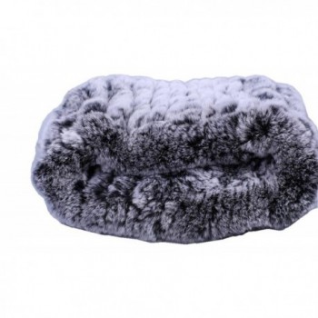 ERaBLe Women Winter Cold weather Rex Rabbit Fur Knitted Headbands 4 colors - Gray - CI1800OI2GD