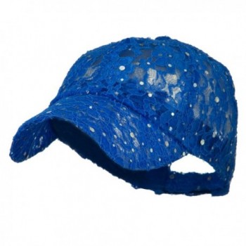 Lace Sequin Glitter Cap - Royal Blue W41S52F - CL110A3TUEF