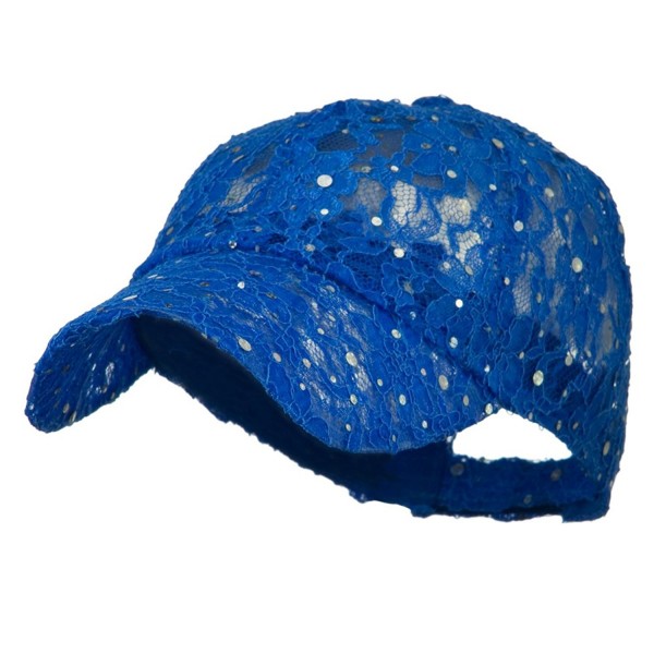 Lace Sequin Glitter Cap - Royal Blue W41S52F - CL110A3TUEF